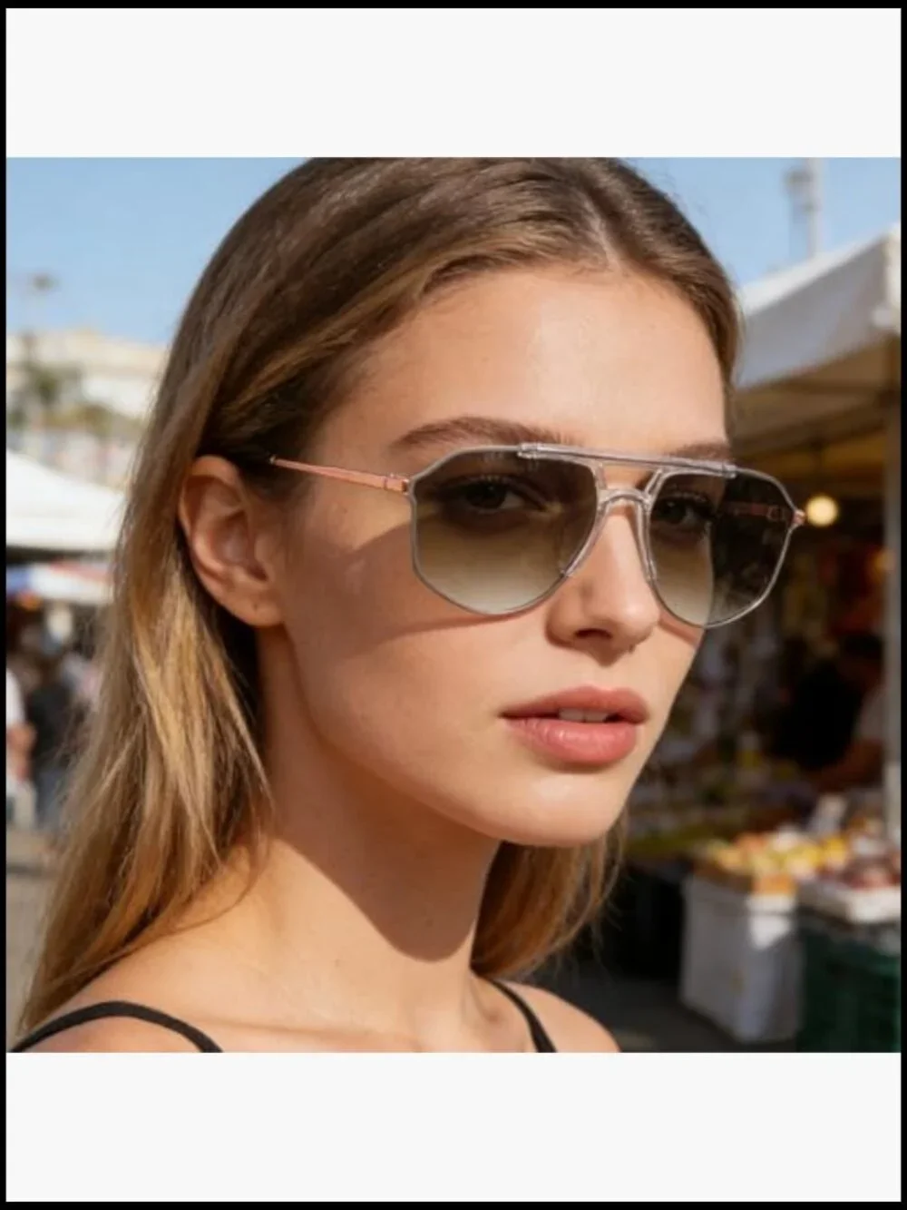 Polarized Aviator Sunglasses Oversized Metal UV400 Flat Top